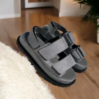 Freent Gri Cırtlı Kadın Sandalet – Rahat ve Şık Yazlık Model