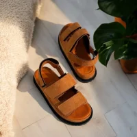 Freent Turuncu Cırtlı Kadın Sandalet – Rahat ve Şık Yazlık Model