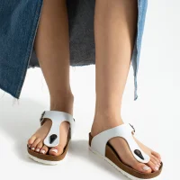 Freistep Beyaz Unisex Parmak Arası Terlik – Hafif, Kaymaz, Yazlık