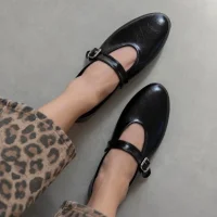 Jin Kadın Kırışık Deri Babet Siyah