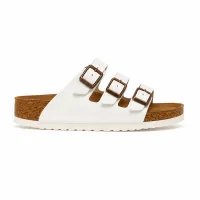 Womens 3-Buckle Anatomical Sole Slippers Comfortable Casual Summer - White