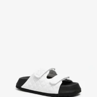 Kapitone Cırtlı Ev Dış Mekan Kadın Terlik – Beyaz