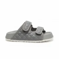 Kapitone Cırtlı Ev Dış Mekan Kadın Terlik – Gri