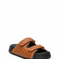 Kapitone Cırtlı Ev Dış Mekan Kadın Terlik – Kahve