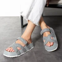 Kapitone Farmer Ev Dış Mekan Kadın Terlik – Gri