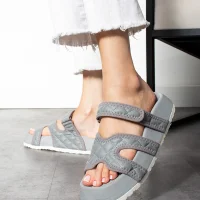 Kapitone Farmer Ev Dış Mekan Kadın Terlik – Gri