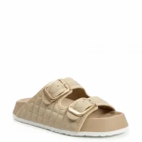 Kapitone Tokalı Ev Dış Mekan Kadın Terlik – Bej