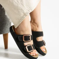 Lena Siyah Kadın Terlik – Ortopedik, Hafif, Kaymaz Taban