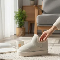 Lusso Kalın Taban Kışlık İçi Kürklü Kadın Bot - Bej