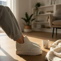 Lusso Kalın Taban Kışlık İçi Kürklü Kadın Bot - Bej