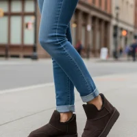 Lusso Kalın Taban Kışlık İçi Kürklü Kadın Bot - Kahve