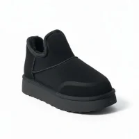 Lusso Kalın Taban Kışlık İçi Kürklü Kadın Bot - Siyah