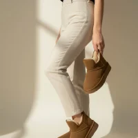 Lusso Kalın Taban Kışlık İçi Kürklü Kadın Bot - Taba