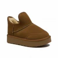 Lusso Kalın Taban Kışlık İçi Kürklü Kadın Bot - Taba