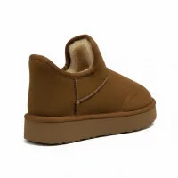 Lusso Kalın Taban Kışlık İçi Kürklü Kadın Bot - Taba