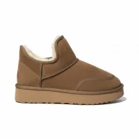 Lusso Kalın Taban Kışlık İçi Kürklü Kadın Bot - Vizon