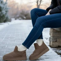 Lusso Kalın Taban Kışlık İçi Kürklü Kadın Bot - Vizon