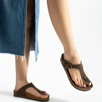 Parmak Arası Freistep Unisex Terlik – Kahverengi