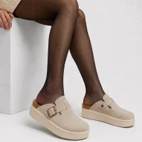 Platform Boston Yüksek Taban Terlik - Krem
