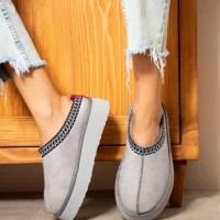 Tazzy Classic Süet Tüylü Kadın Bot - Gri