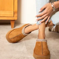 Tazzy Classic Süet Tüylü Kadın Bot - Taba