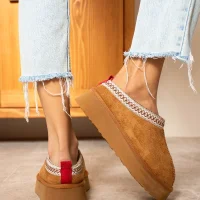 Tazzy Classic Süet Tüylü Kadın Bot - Taba