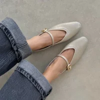 Tony Kadın Kırışık Deri Babet Bej