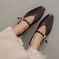 Tony Kadın Kırışık Deri Babet Bordo