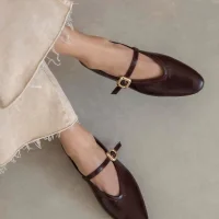 Tony Kadın Kırışık Deri Babet Bordo