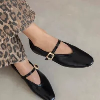 Tony Kadın Kırışık Deri Babet Siyah