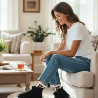 Ultra Mini Classic Süet İçi Kürklü Kadın Bot - Siyah