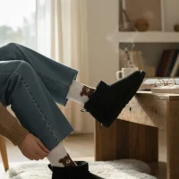 Ultra Mini Classic Süet İçi Kürklü Kadın Bot - Siyah