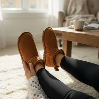 Ultra Mini Classic Süet İçi Kürklü Kadın Bot - Taba