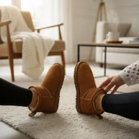 Ultra Mini Classic Süet İçi Kürklü Kadın Bot - Taba