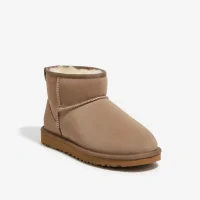 Ultra Mini Classic Suede Fur-Lined Womens Boot - Beige