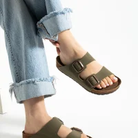 Fuga Comfort Unisex Tokalı Terlik – Haki