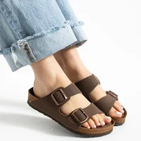 Fuga Comfort Unisex Tokalı Terlik – Kahverengi