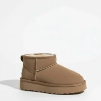High Mini Classic Suede Womens Boots with Fur Lining - Fawn