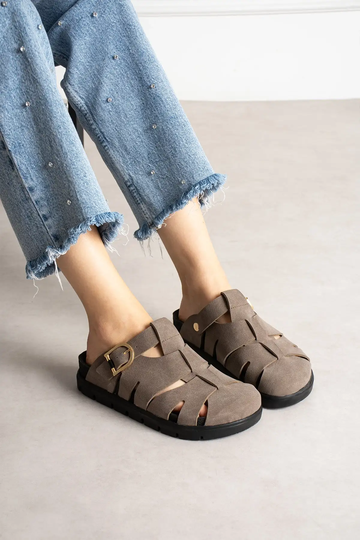 Arven Premium Örümcek Model Terlik - Vizon