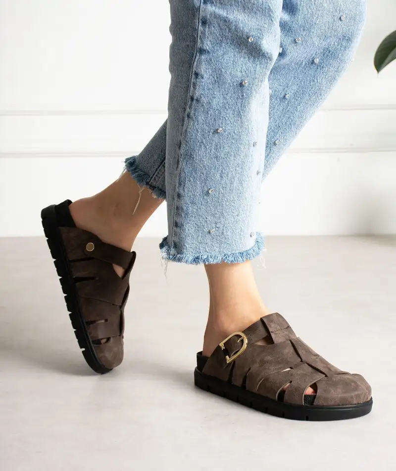 Arven Premium Örümcek Model Terlik - Kahve