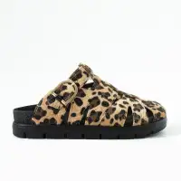 Arven Premium Örümcek Model Terlik - Leopar Kahve