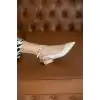 Edel Kadın Deri Topuklu Ayakkabı Bej