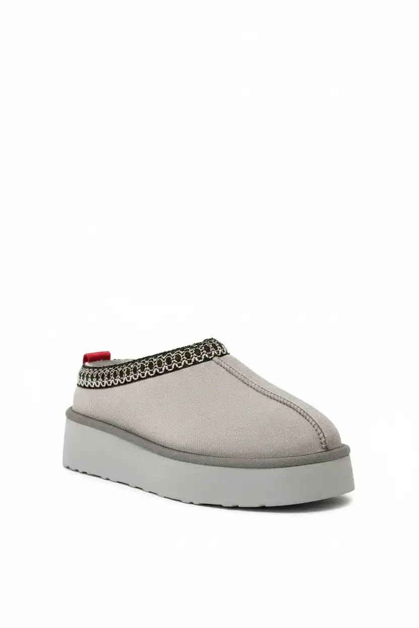 Tazzy Classic Süet Tüylü Kadın Bot - Gri