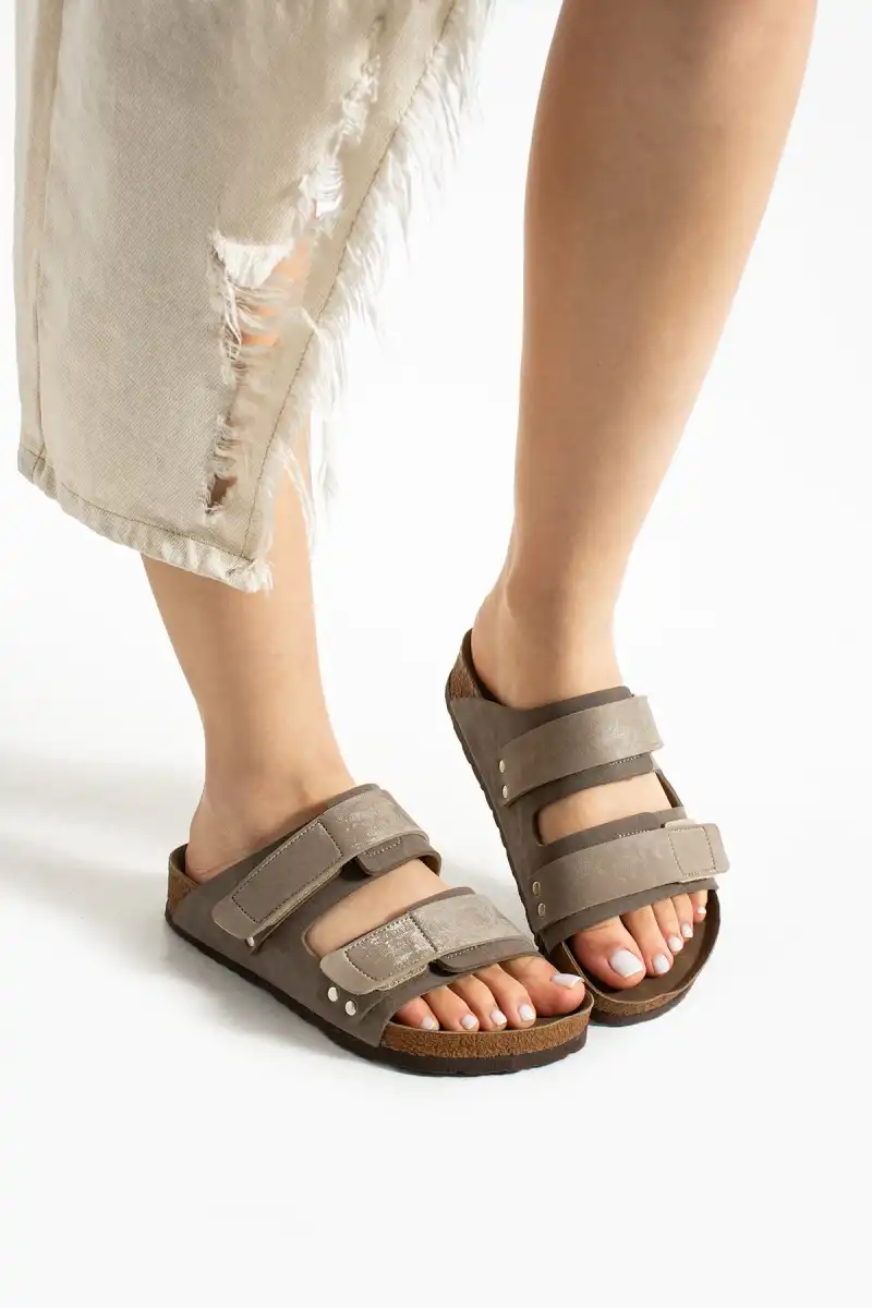 Duoflex Kadın Terlik Vizon – Ultra Hafif Ortopedik Kaymaz Taban Günlük