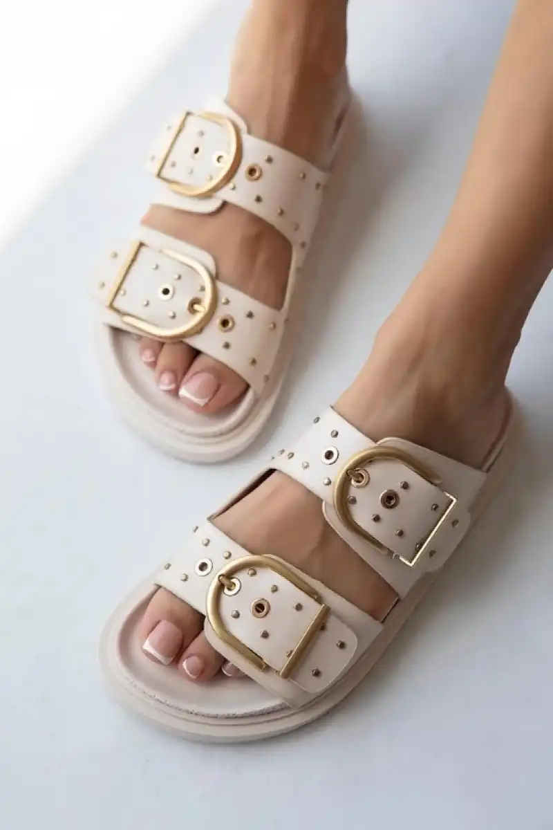 Forster Kadın Zımba Detay Terlik Bej