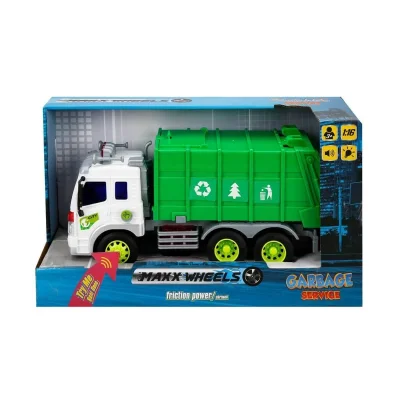 13078 1:16 Maxx Wheels Sesli Ve Işıklı Geri Dönüşüm Kamyonları
