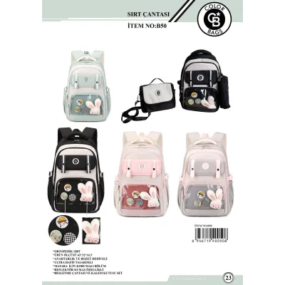 B50 - OKUL ÇANTASI 3 LÜ SET KORE MODELİ