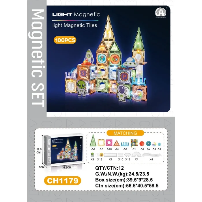 03-ch1179 7,5 Cm Manyetik Bloklar 100 Pcs