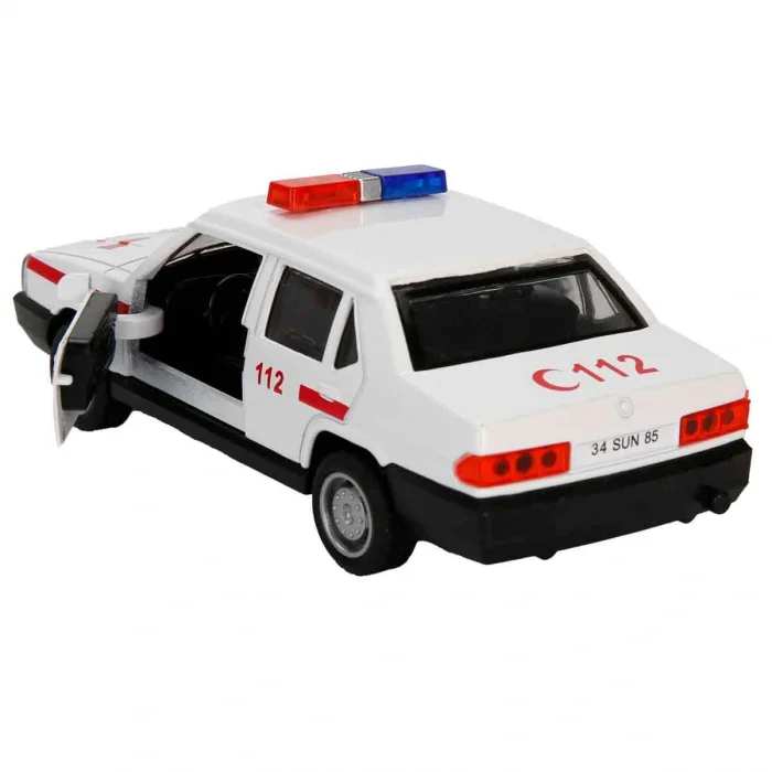 1:32 Sesli ve Işıklı Çek Bırak Araba 13 cm - Polis