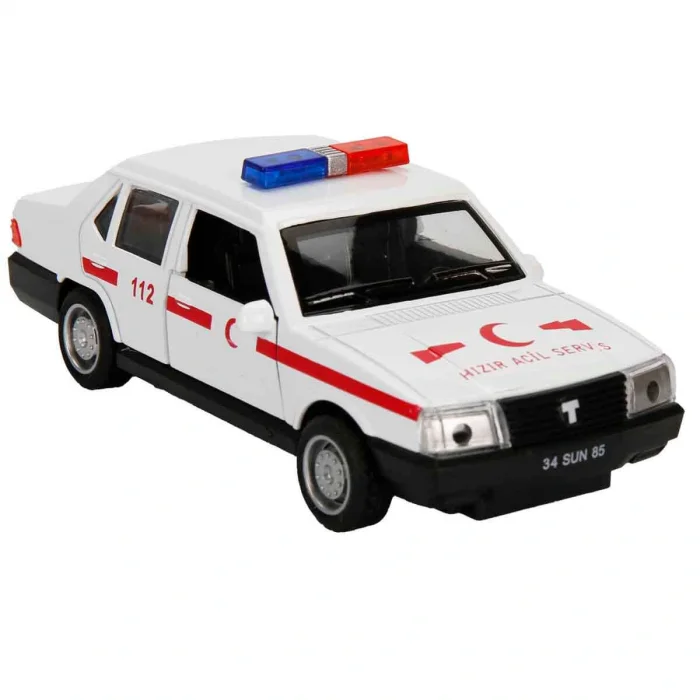 1:32 Sesli ve Işıklı Çek Bırak Araba 13 cm - Polis